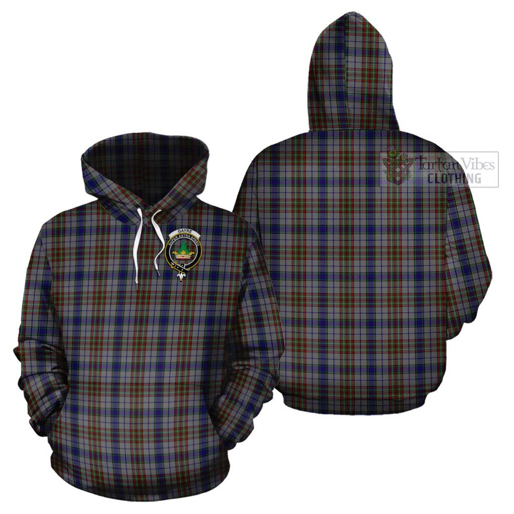 Gayre Hunting Tartan Cotton Hoodie with Family Crest Pullover Hoodie - Tartan Vibes Clothing