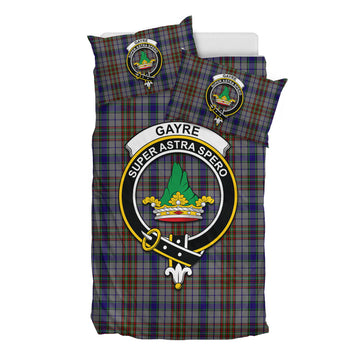 Gayre Hunting Tartan Bedding Set with Family Crest