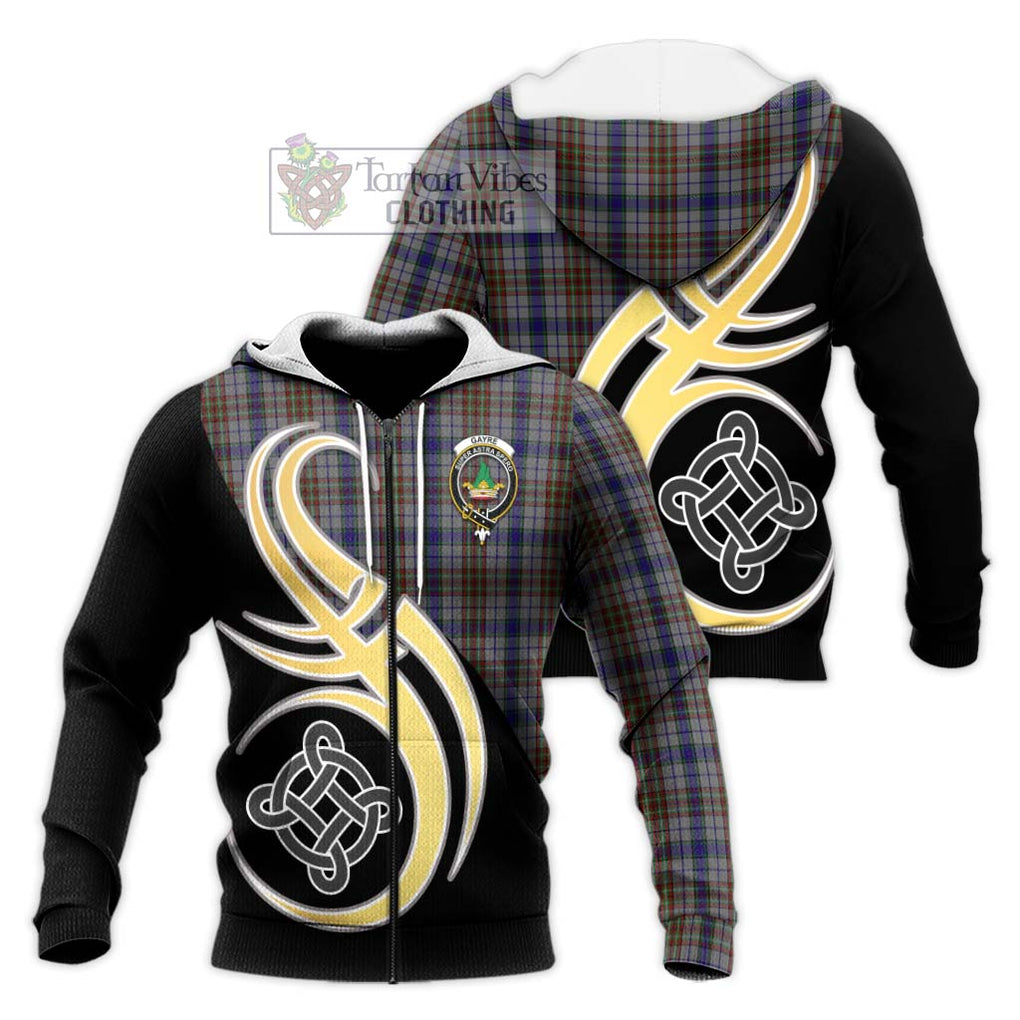 Gayre Hunting Tartan Knitted Hoodie with Family Crest and Celtic Symbol Style Unisex Knitted Zip Hoodie - Tartan Vibes Clothing