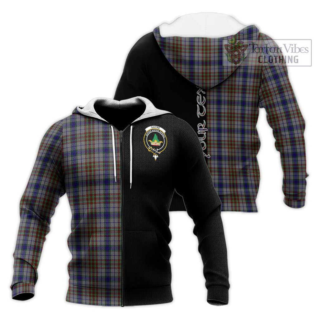 Gayre Hunting Tartan Knitted Hoodie with Family Crest and Half Of Me Style Unisex Knitted Zip Hoodie - Tartanvibesclothing Shop