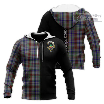 Gayre Hunting Tartan Knitted Hoodie with Family Crest and Half Of Me Style