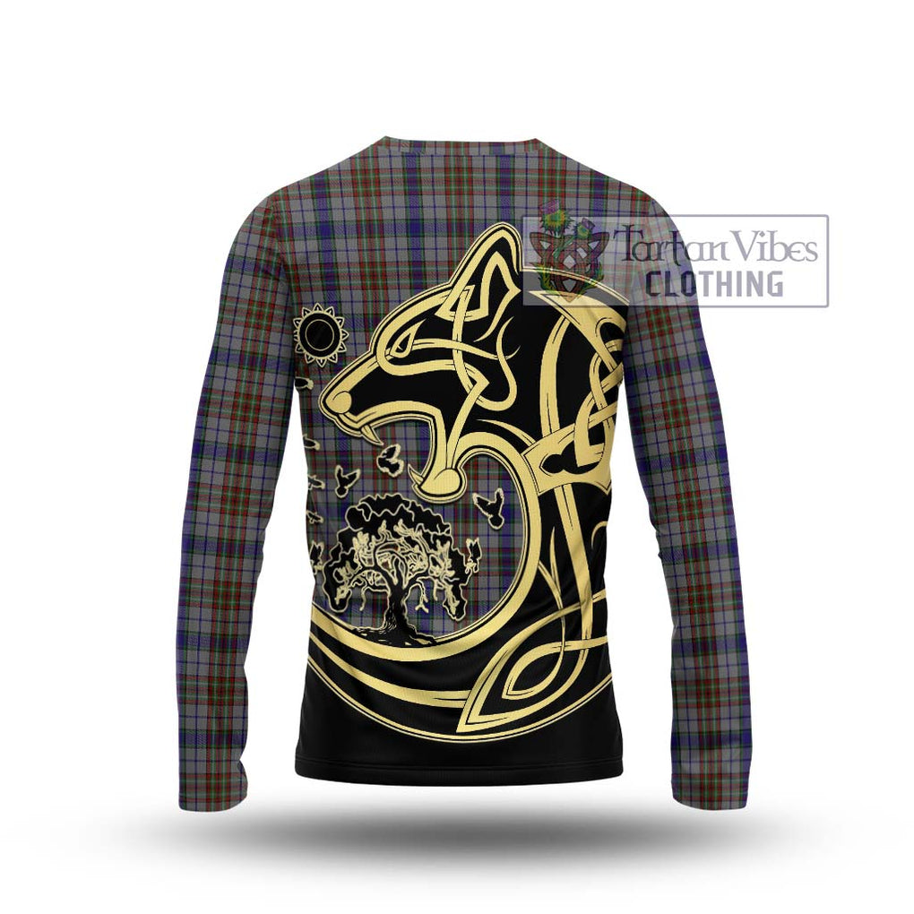 Gayre Hunting Tartan Long Sleeve T-Shirt with Family Crest Celtic Wolf Style - Tartan Vibes Clothing