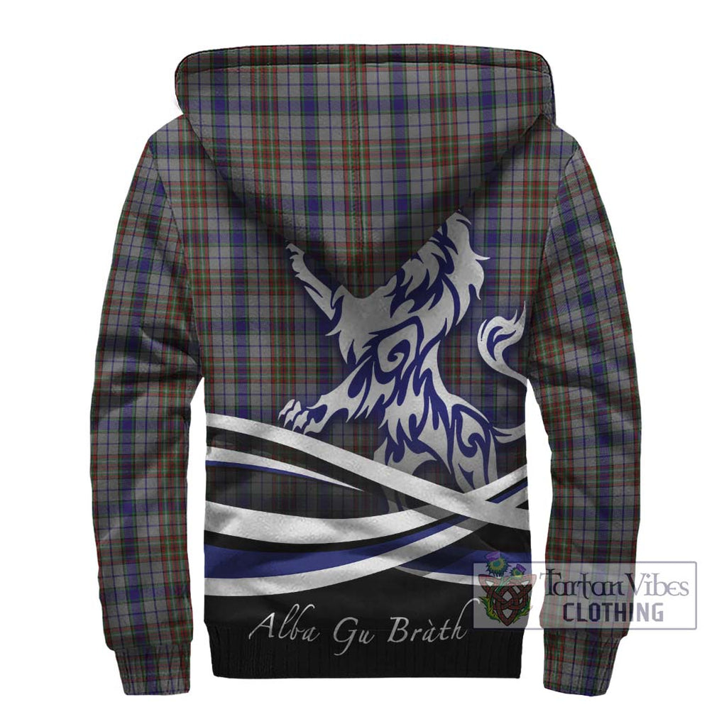 Gayre Hunting Tartan Sherpa Hoodie with Alba Gu Brath Regal Lion Emblem - Tartanvibesclothing Shop