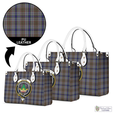 Gayre Hunting Tartan Luxury Leather Handbags with Family Crest