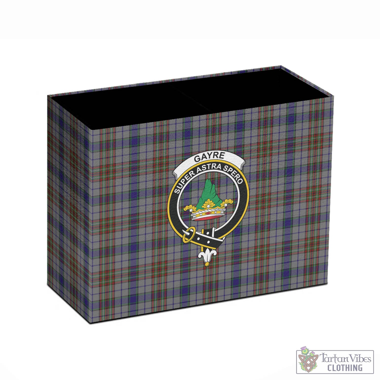 Tartan Vibes Clothing Gayre Hunting Tartan Pen Holder with Family Crest