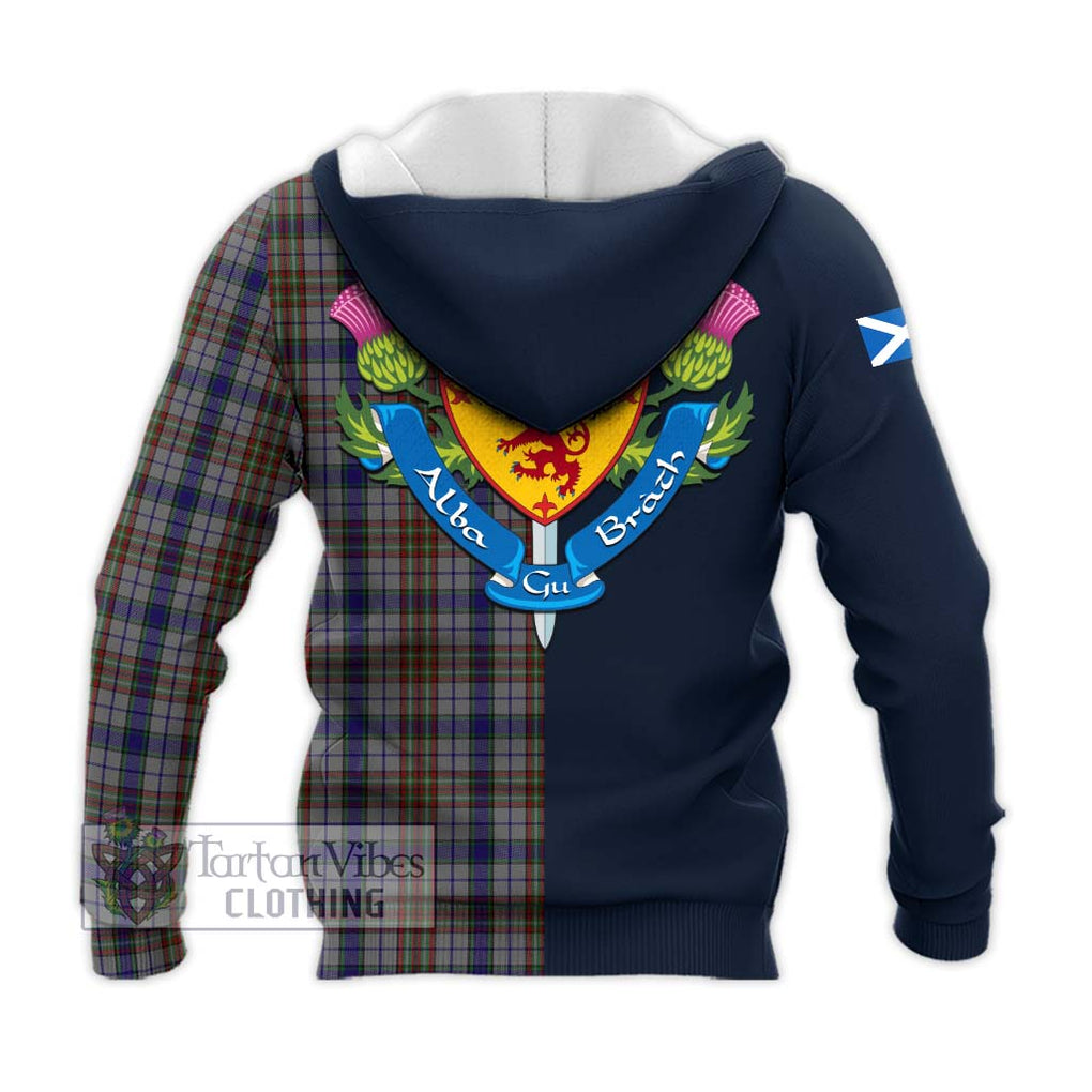 Tartan Vibes Clothing Gayre Hunting Tartan Knitted Hoodie with Scottish Lion Royal Arm Half Style