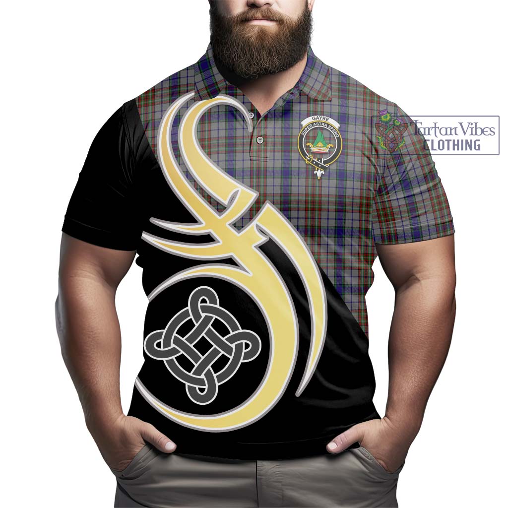 Gayre Hunting Tartan Polo Shirt with Family Crest and Celtic Symbol Style - Tartan Vibes Clothing