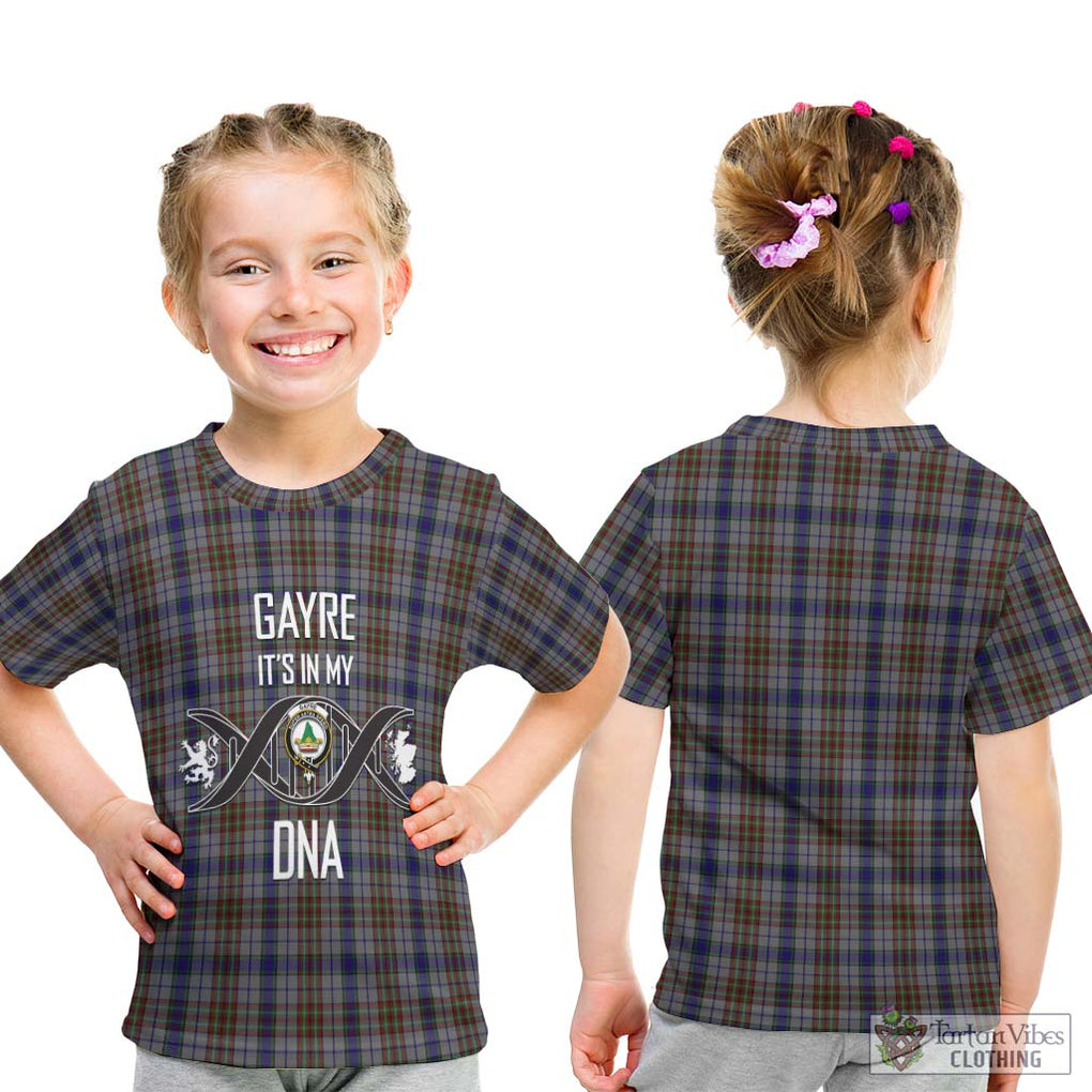 Gayre Hunting Tartan Kid T-Shirt with Family Crest DNA In Me Style - Tartanvibesclothing Shop