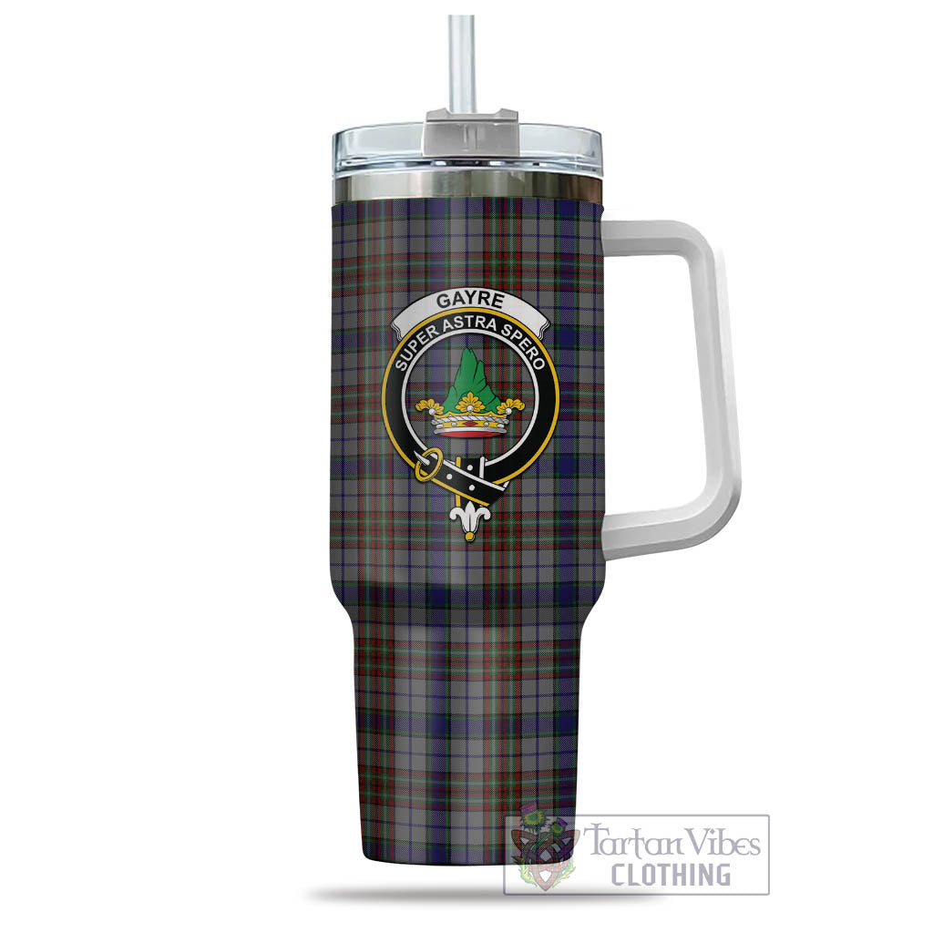 Tartan Vibes Clothing Gayre Hunting Tartan and Family Crest Tumbler with Handle