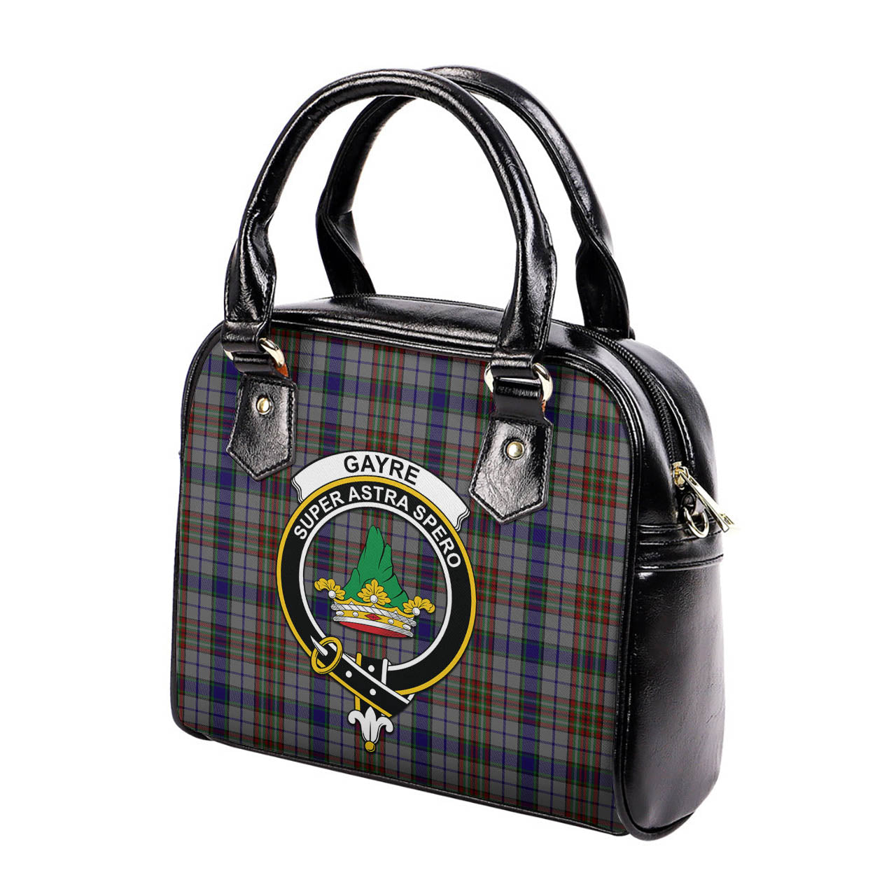 Gayre Hunting Tartan Shoulder Handbags with Family Crest - Tartanvibesclothing