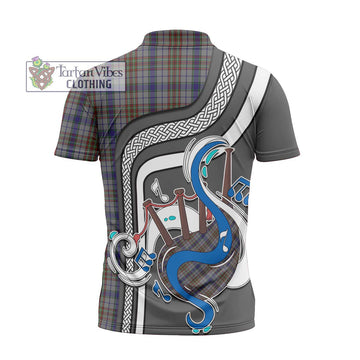 Gayre Hunting Tartan Zipper Polo Shirt with Epic Bagpipe Style