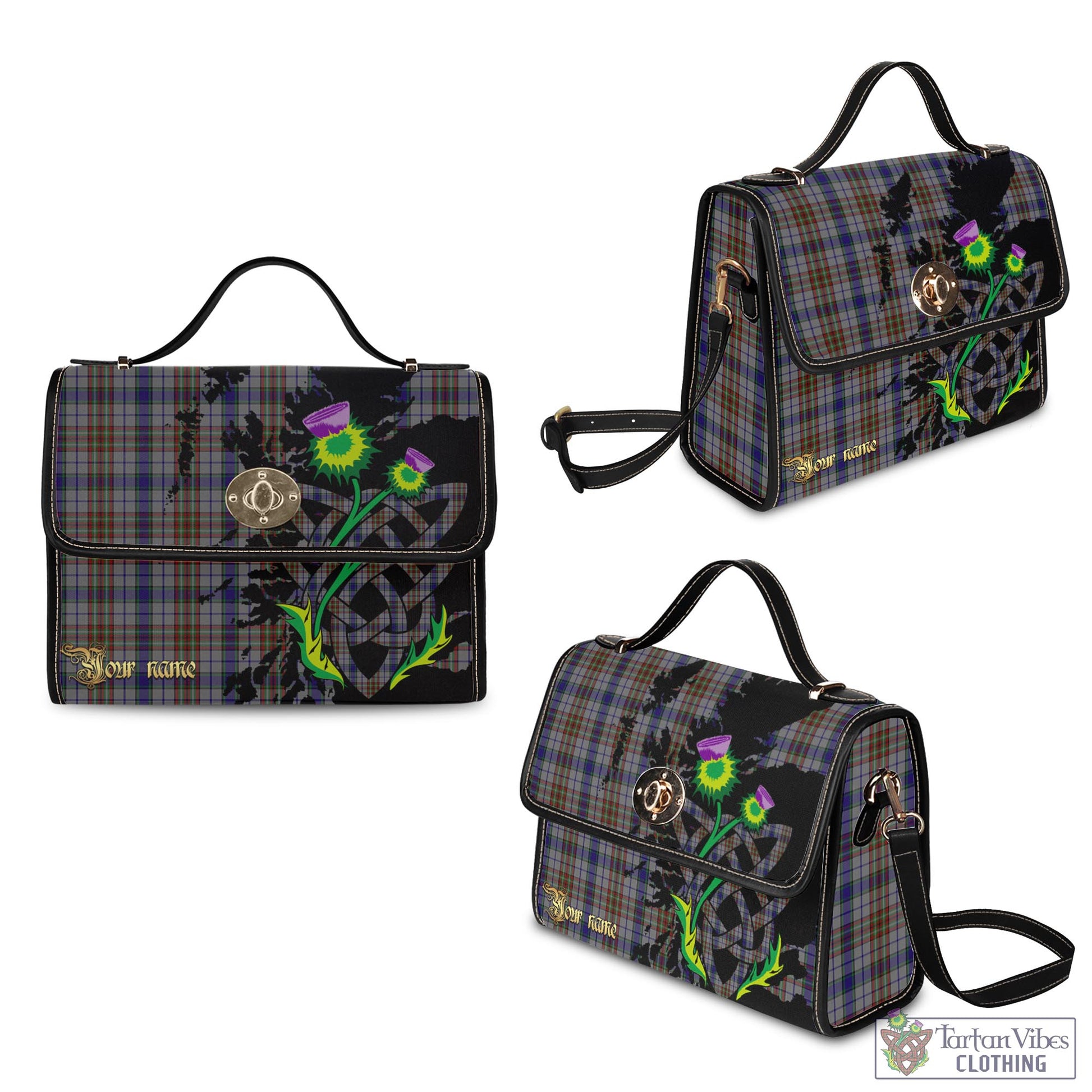 Tartan Vibes Clothing Gayre Hunting Tartan Waterproof Canvas Bag with Scotland Map and Thistle Celtic Accents