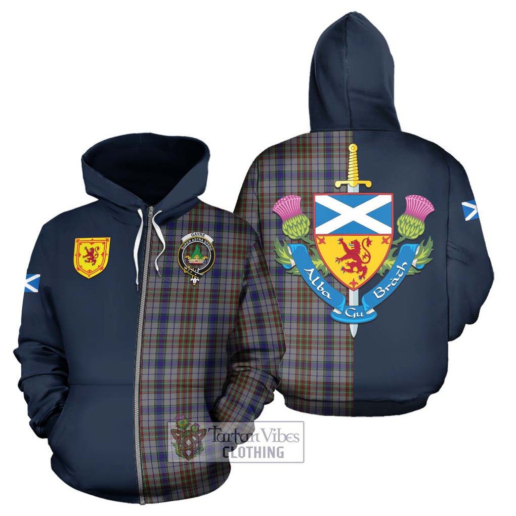 Tartan Vibes Clothing Gayre Hunting Tartan Hoodie with Scottish Lion Royal Arm Half Style