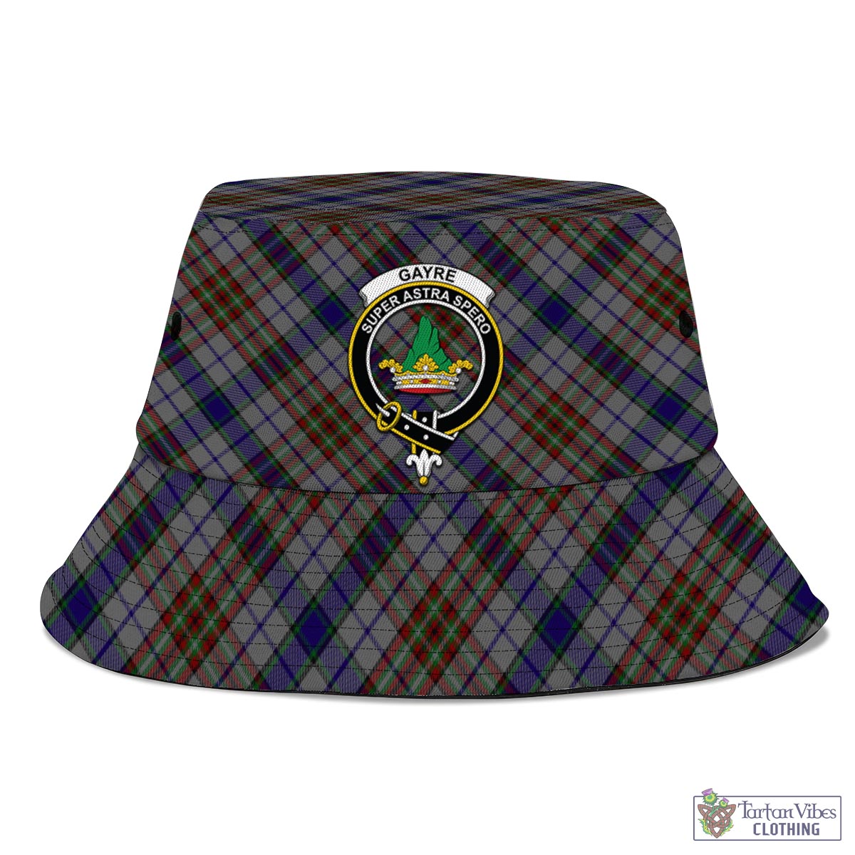 Tartan Vibes Clothing Gayre Hunting Tartan Bucket Hat with Family Crest