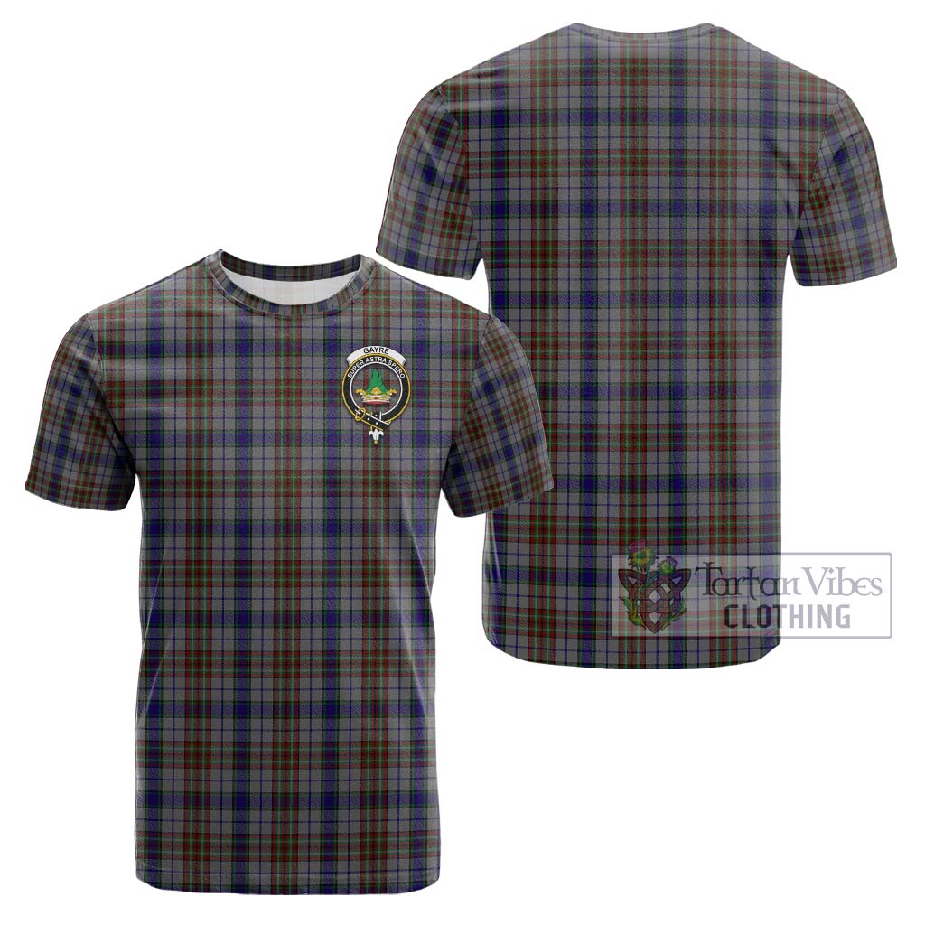 Tartan Vibes Clothing Gayre Hunting Tartan Cotton T-Shirt with Family Crest