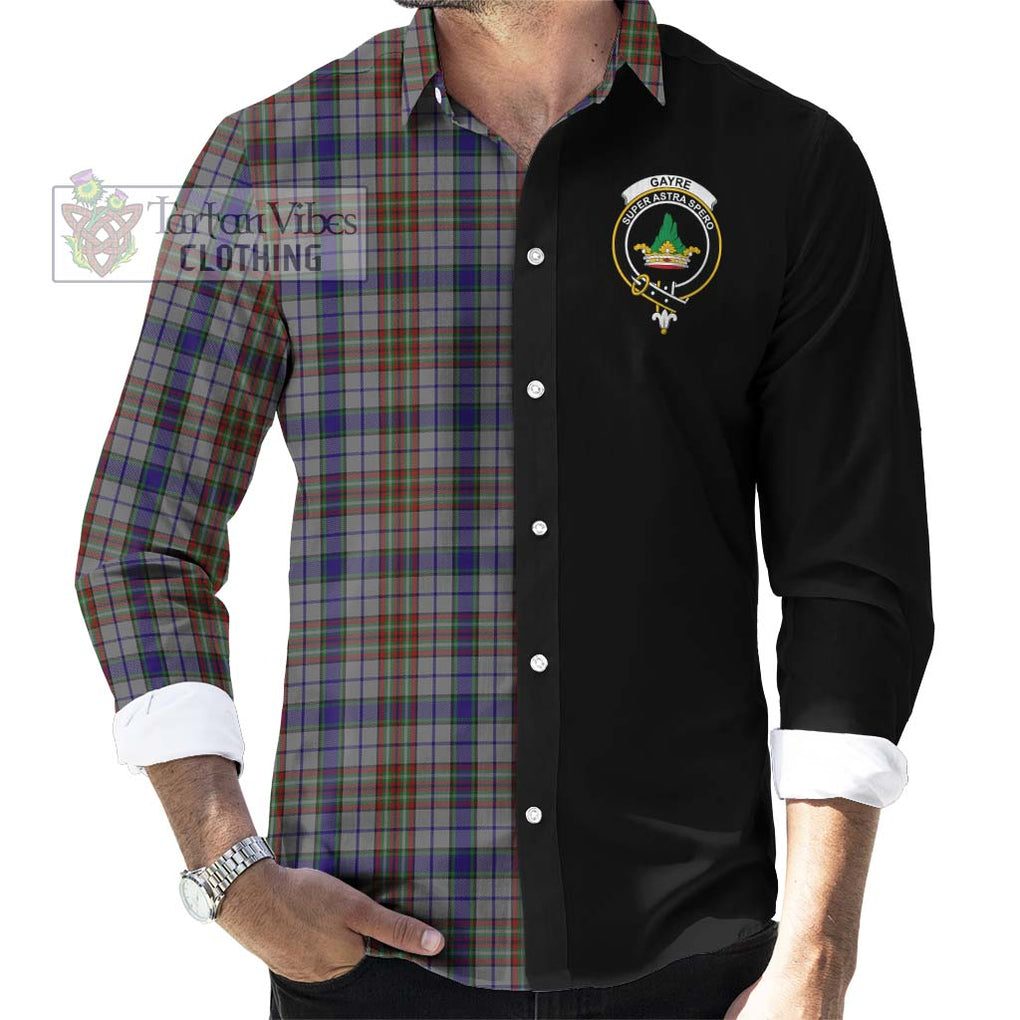 Gayre Hunting Tartan Long Sleeve Button Shirt with Family Crest and Half Of Me Style - Tartanvibesclothing Shop