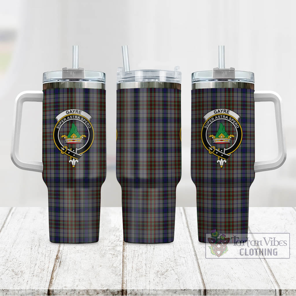 Tartan Vibes Clothing Gayre Hunting Tartan and Family Crest Tumbler with Handle