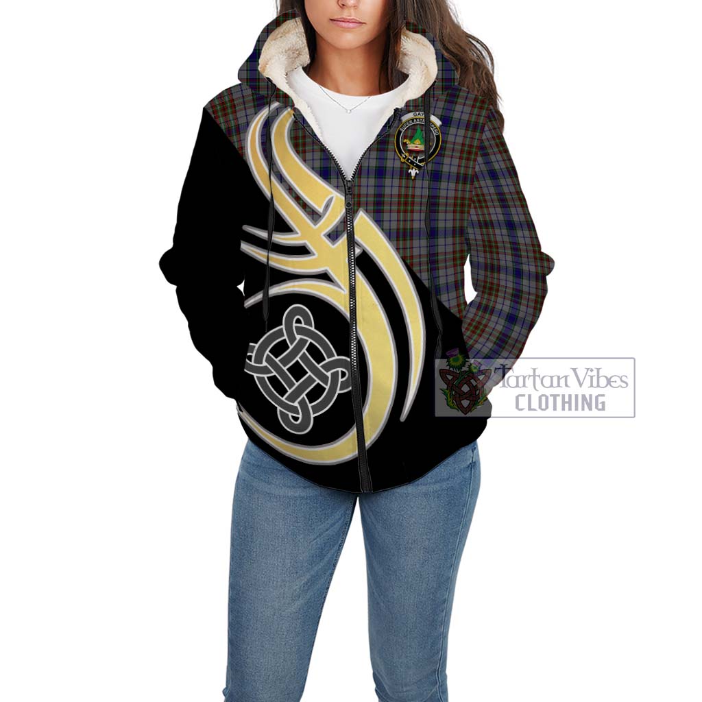 Gayre Hunting Tartan Sherpa Hoodie with Family Crest and Celtic Symbol Style Unisex - Tartan Vibes Clothing