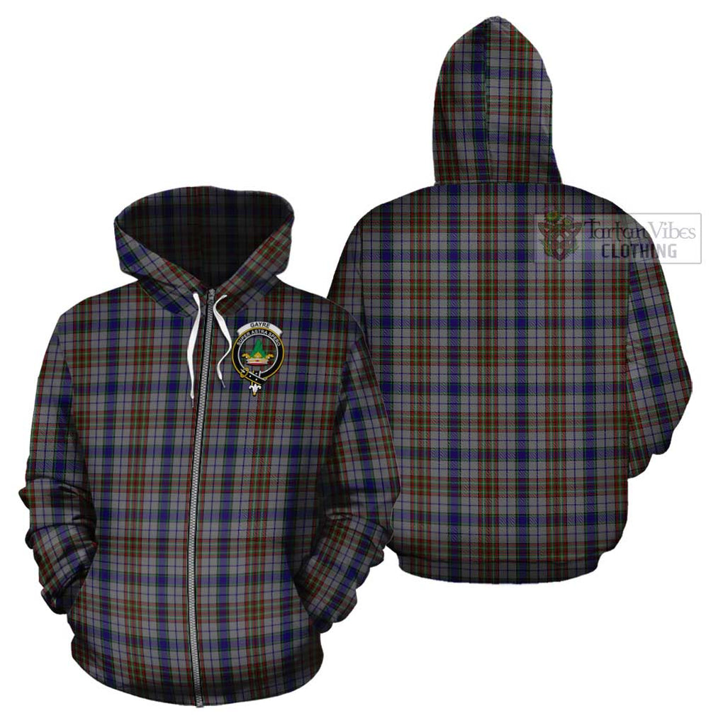 Gayre Hunting Tartan Cotton Hoodie with Family Crest Zip Hoodie - Tartan Vibes Clothing