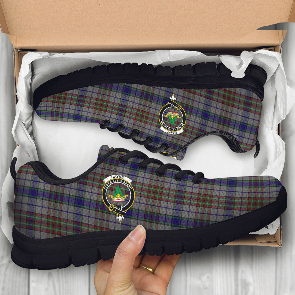 Gayre Hunting Tartan Sneakers with Family Crest - Tartan Vibes Clothing