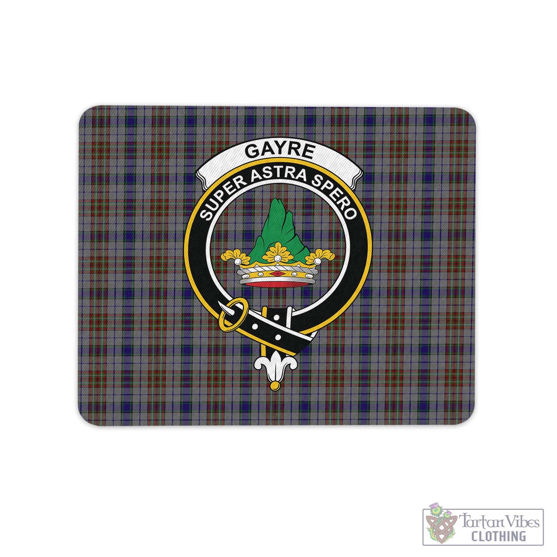 Tartan Vibes Clothing Gayre Hunting Tartan Mouse Pad with Family Crest