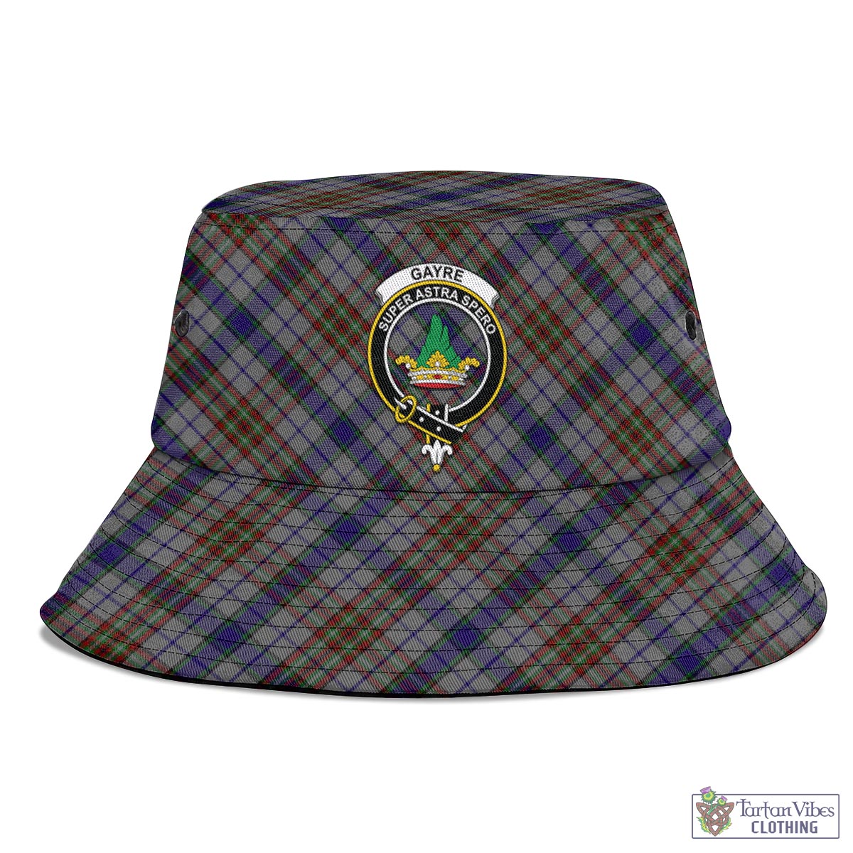 Tartan Vibes Clothing Gayre Hunting Tartan Bucket Hat with Family Crest