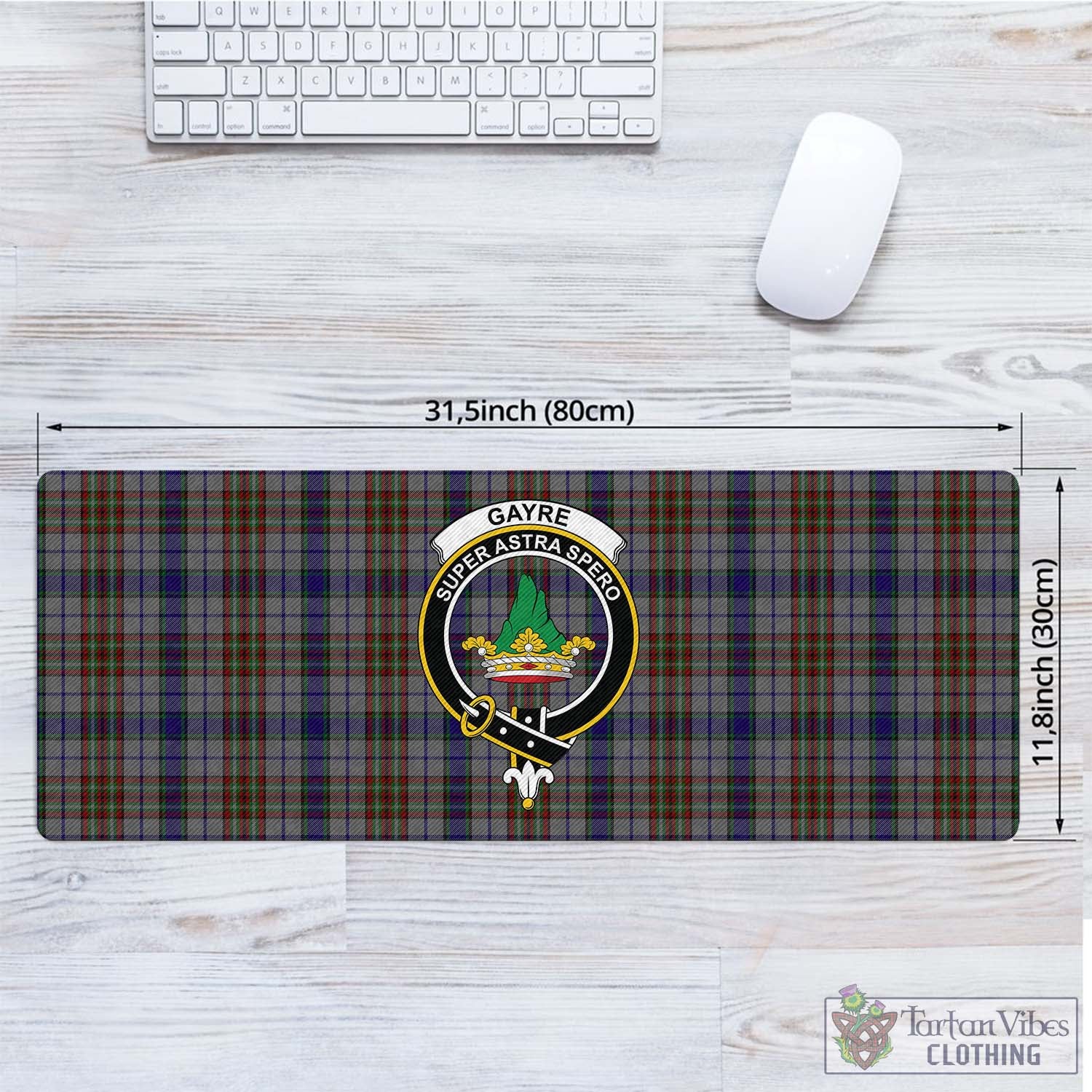 Tartan Vibes Clothing Gayre Hunting Tartan Mouse Pad with Family Crest