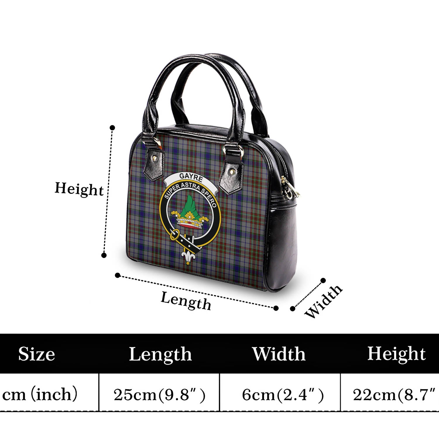 Gayre Hunting Tartan Shoulder Handbags with Family Crest - Tartanvibesclothing