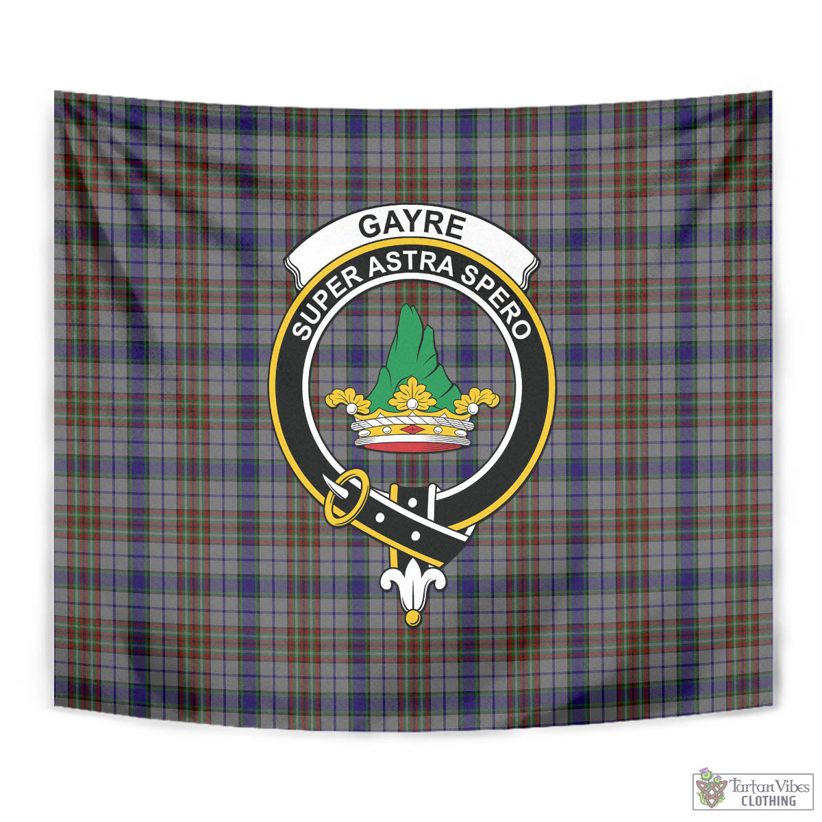 Tartan Vibes Clothing Gayre Hunting Tartan Tapestry Wall Hanging and Home Decor for Room with Family Crest