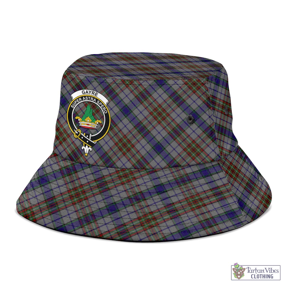 Tartan Vibes Clothing Gayre Hunting Tartan Bucket Hat with Family Crest