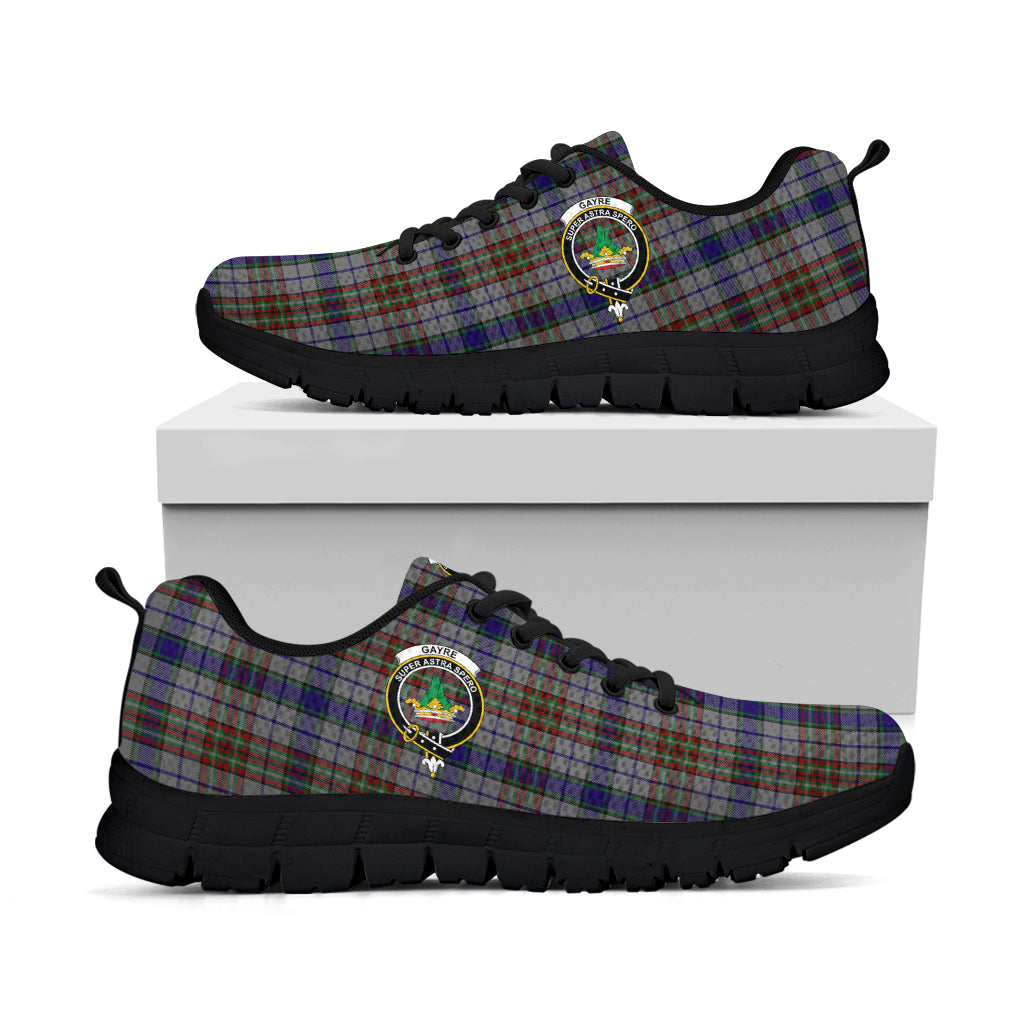 Gayre Hunting Tartan Sneakers with Family Crest - Tartan Vibes Clothing