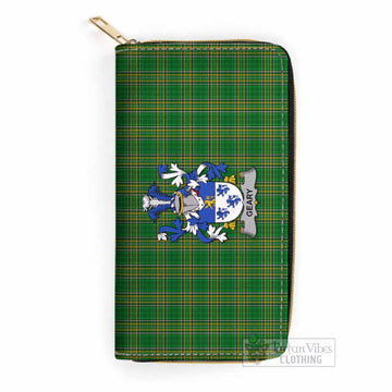Geary Irish Clan Tartan Women's Leather Wallet with Coat of Arms One Size 19.7*10.5*3.5 cm - Tartan Vibes Clothing