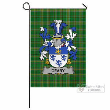 Geary Irish Clan Tartan Flag with Coat of Arms