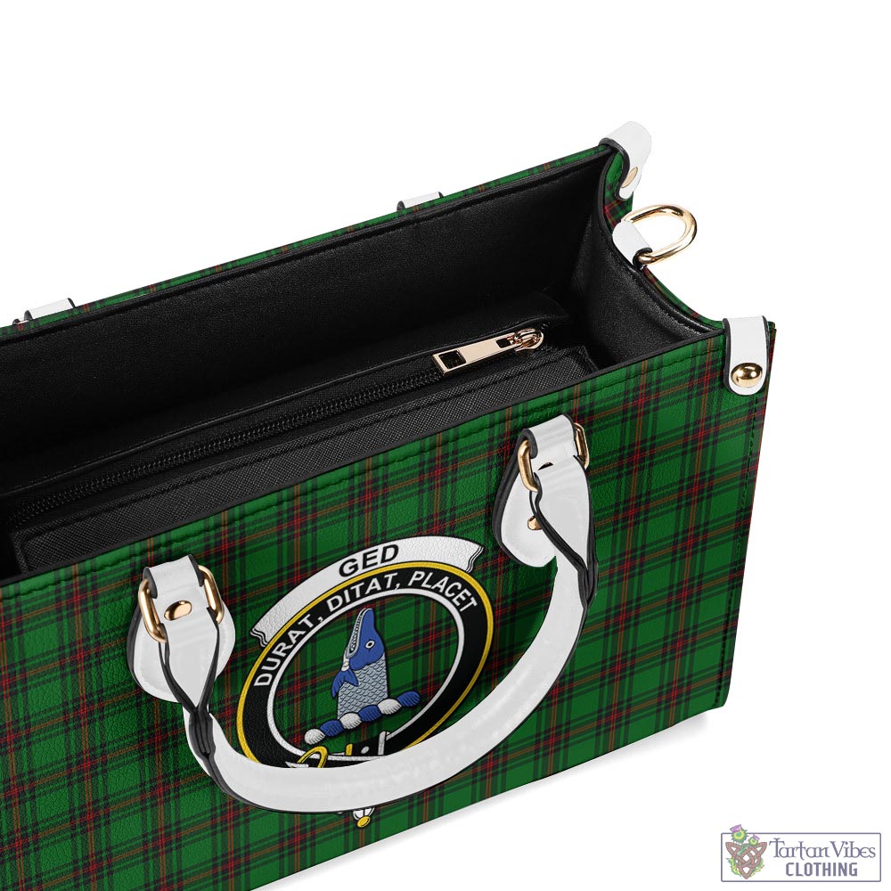 Tartan Vibes Clothing Ged Tartan Luxury Leather Handbags with Family Crest