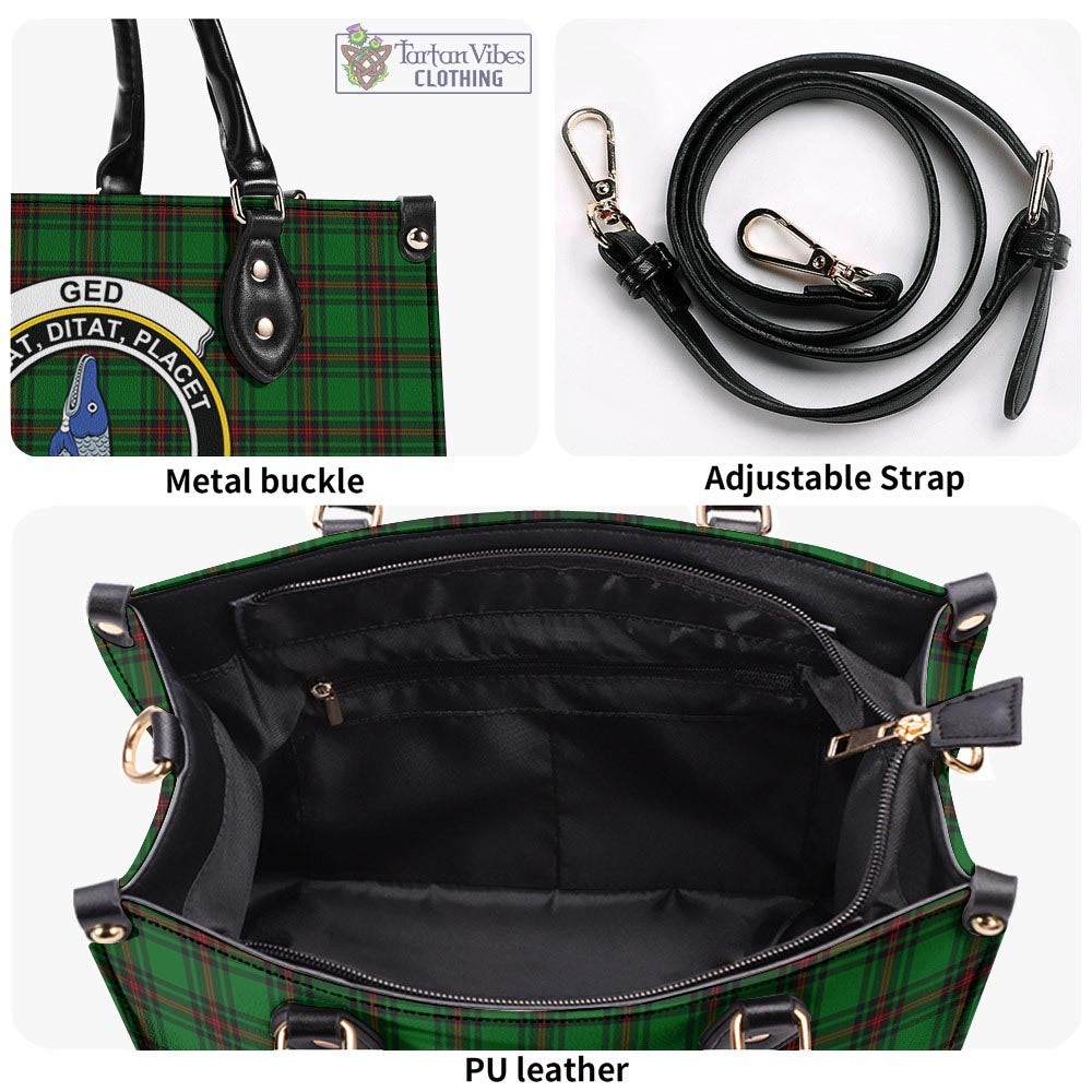 Tartan Vibes Clothing Ged Tartan Luxury Leather Handbags with Family Crest