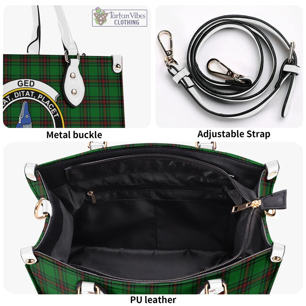 Tartan Vibes Clothing Ged Tartan Luxury Leather Handbags with Family Crest