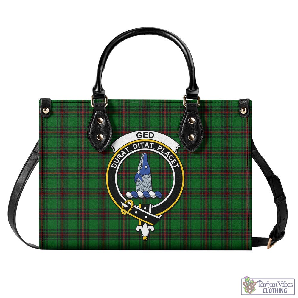 Tartan Vibes Clothing Ged Tartan Luxury Leather Handbags with Family Crest