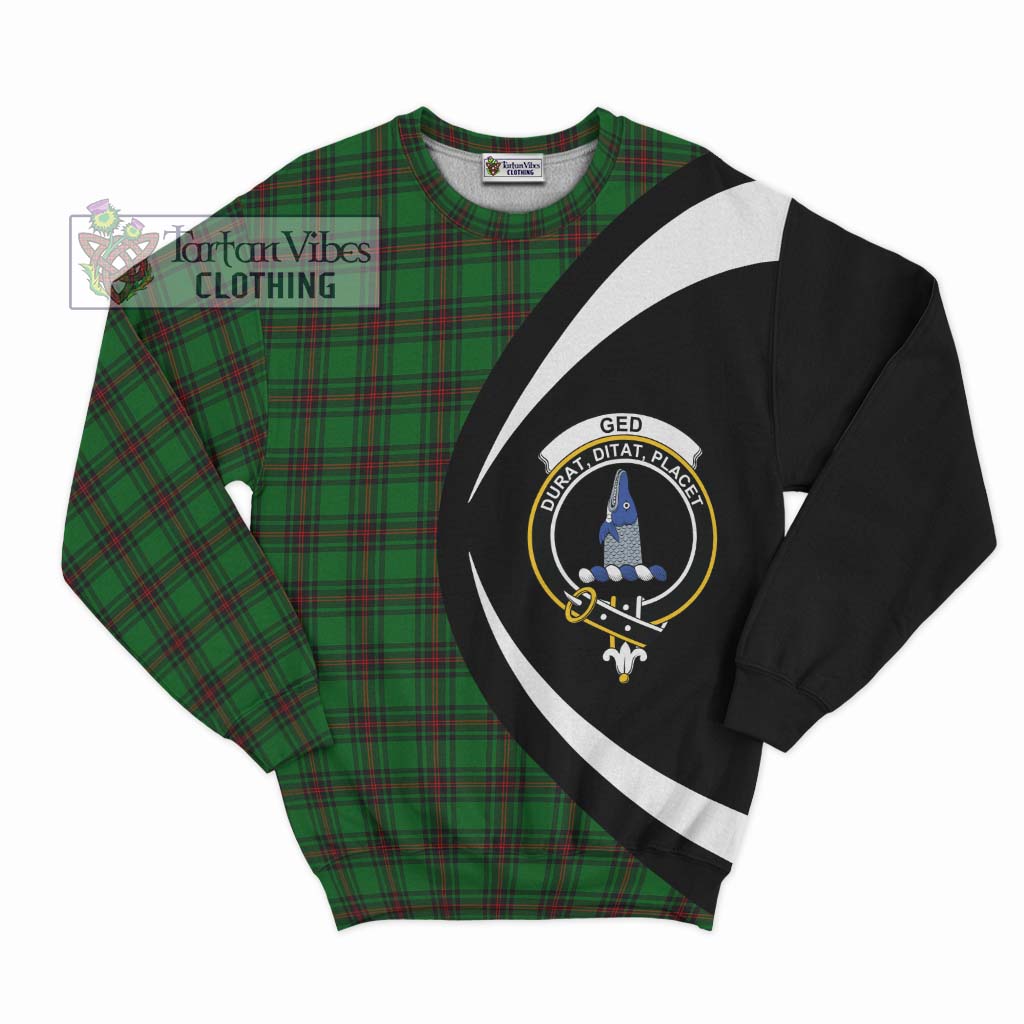 Ged Tartan Sweatshirt with Family Crest Circle Style Unisex - Tartan Vibes Clothing