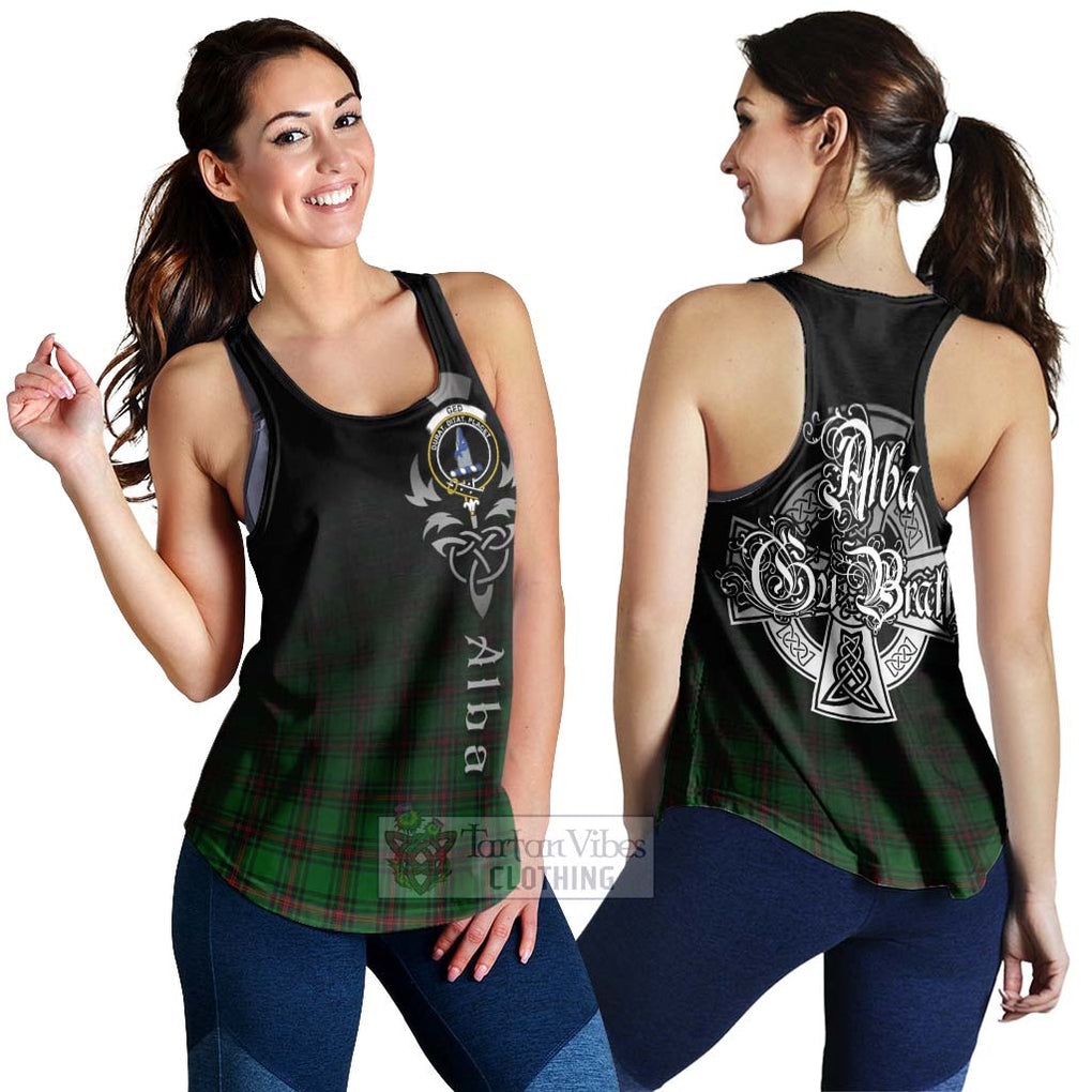 Tartan Vibes Clothing Ged Tartan Women's Racerback Tanks Featuring Alba Gu Brath Family Crest Celtic Inspired