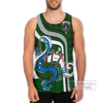 Ged Tartan Men's Tank Top with Epic Bagpipe Style