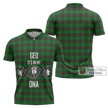 Ged Tartan Zipper Polo Shirt with Family Crest DNA In Me Style