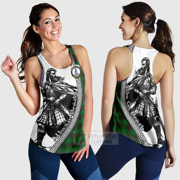 Ged Tartan Clan Crest Women's Racerback Tanks with Highlander Warrior Celtic Style