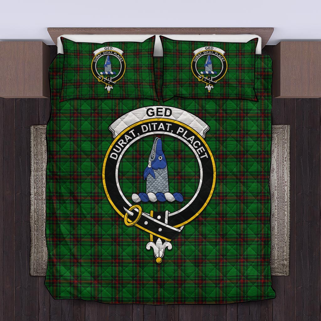 Ged Tartan Quilt Bed Set with Family Crest Twin - Tartan Vibes Clothing