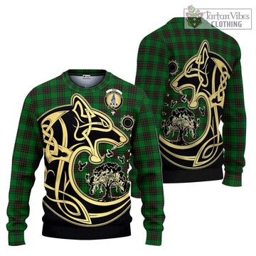 Ged Tartan Ugly Sweater with Family Crest Celtic Wolf Style