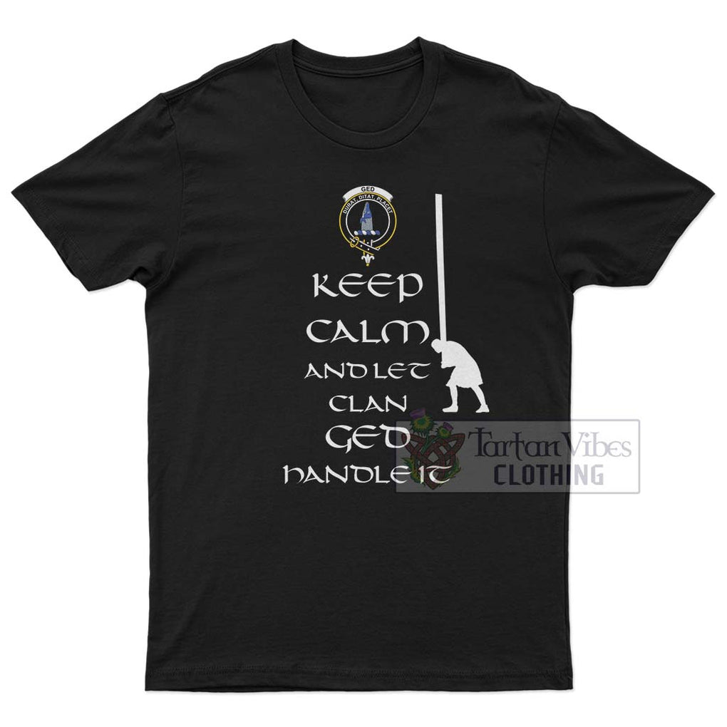 Ged Clan Men's T-Shirt: Keep Calm and Let the Clan Handle It Caber Toss Highland Games Style White - 2D-tartanvibesclothing