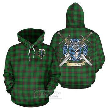 Ged Tartan Hoodie with Family Crest Celtic Skull Style