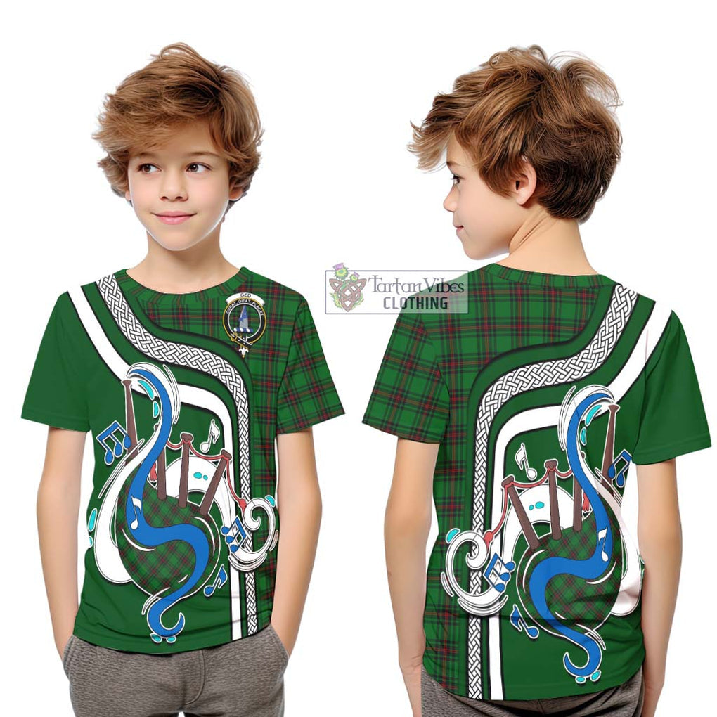 Tartan Vibes Clothing Ged Tartan Kid T-Shirt with Epic Bagpipe Style