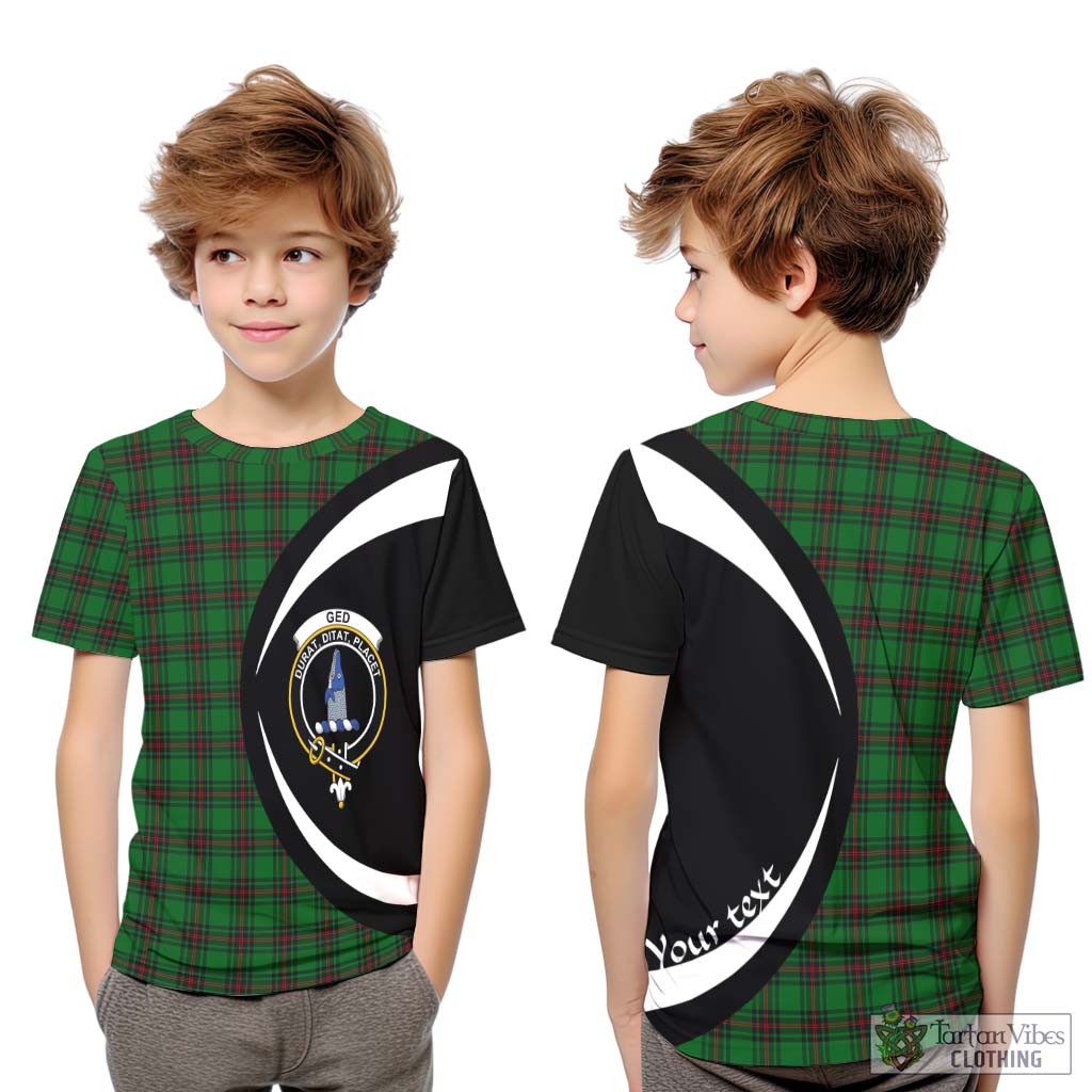 Ged Tartan Kid T-Shirt with Family Crest Circle Style Youth XL Size14 - Tartan Vibes Clothing