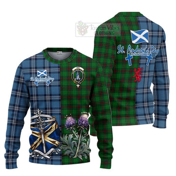 Ged Tartan Knitted Sweater Happy St. Andrew's Day Half Tartan Style