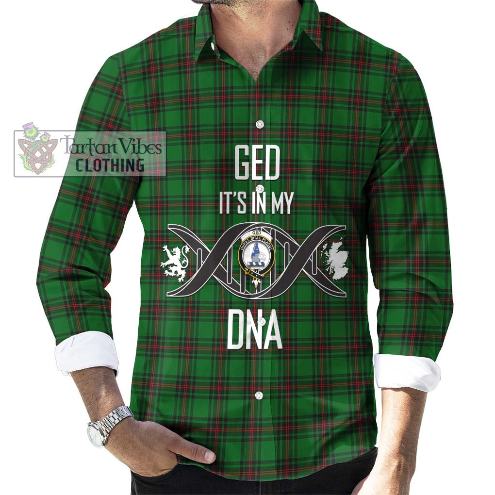 Ged Tartan Long Sleeve Button Shirt with Family Crest DNA In Me Style Men's Shirt S - Tartanvibesclothing Shop